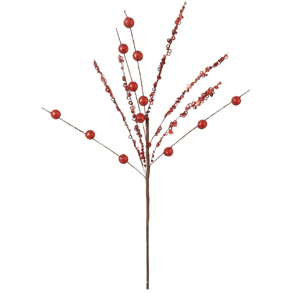Glitter Berry Stem Christmas Tree Picks – Gold Red Pink DIY
