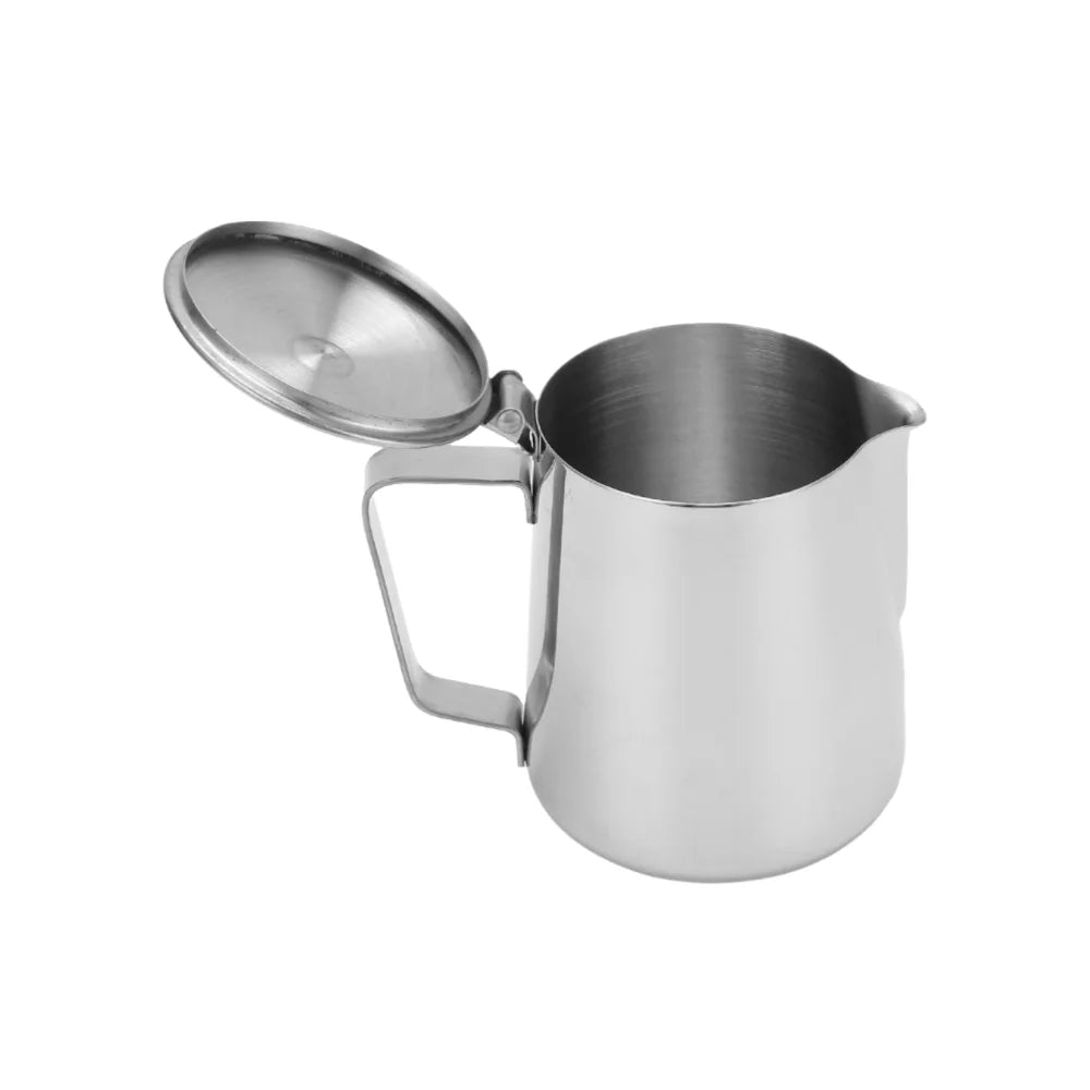 Stainless Steel Milk Frothing Pitcher with Lid – 600ml & 1500ml