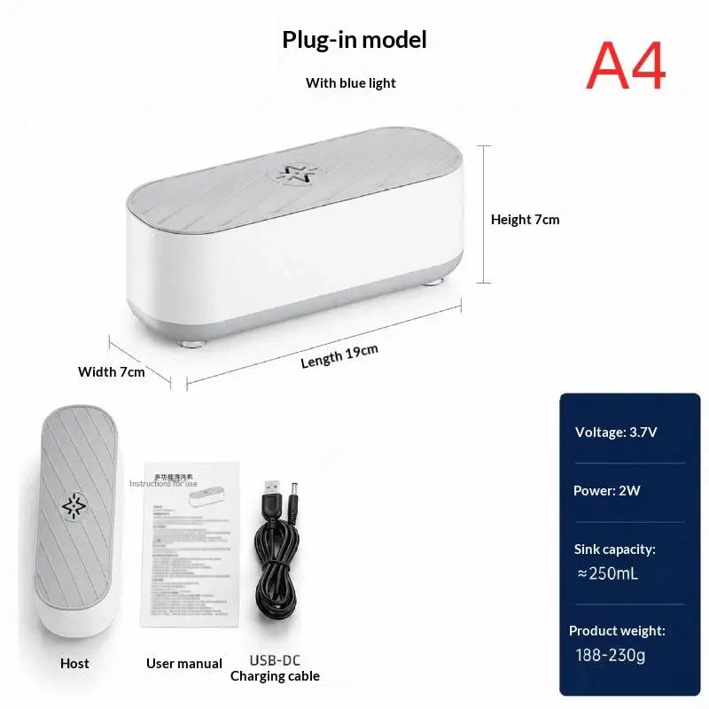 Portable Ultrasonic Eyeglass Cleaner – USB & Battery Mode