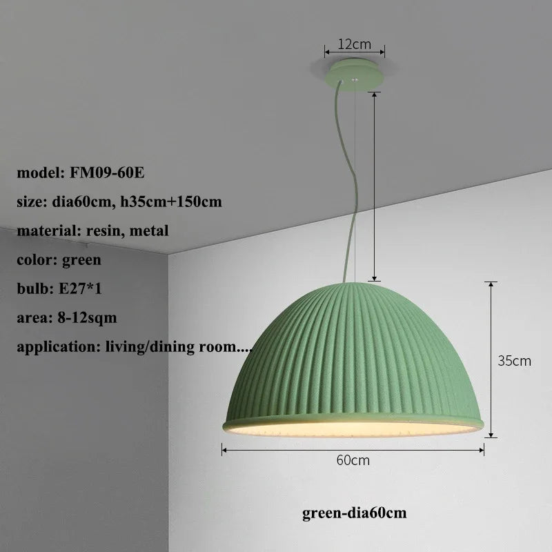 Wabi Sabi Semicircle LED Pendant Light | Modern Hanging Lamp