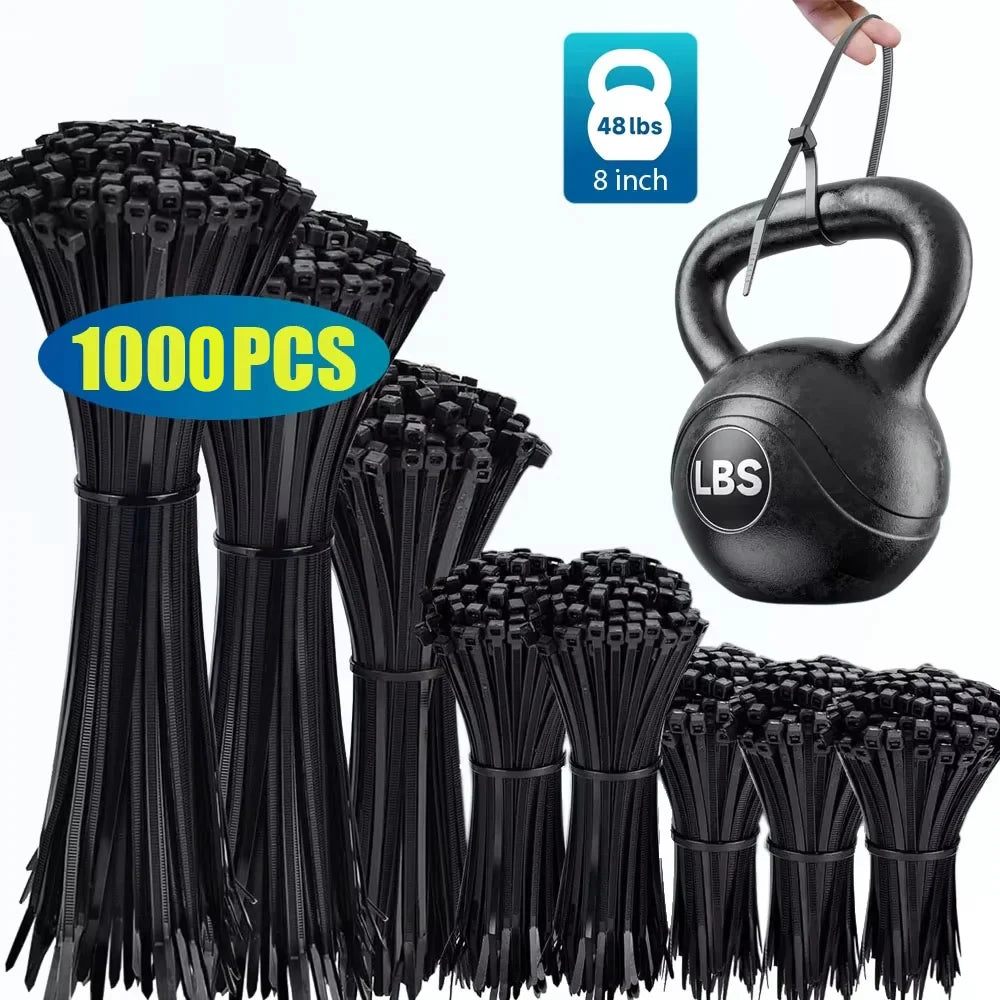 Nylon Cable Ties 1000/100 Pack – Self-Locking Zip Ties 5mm