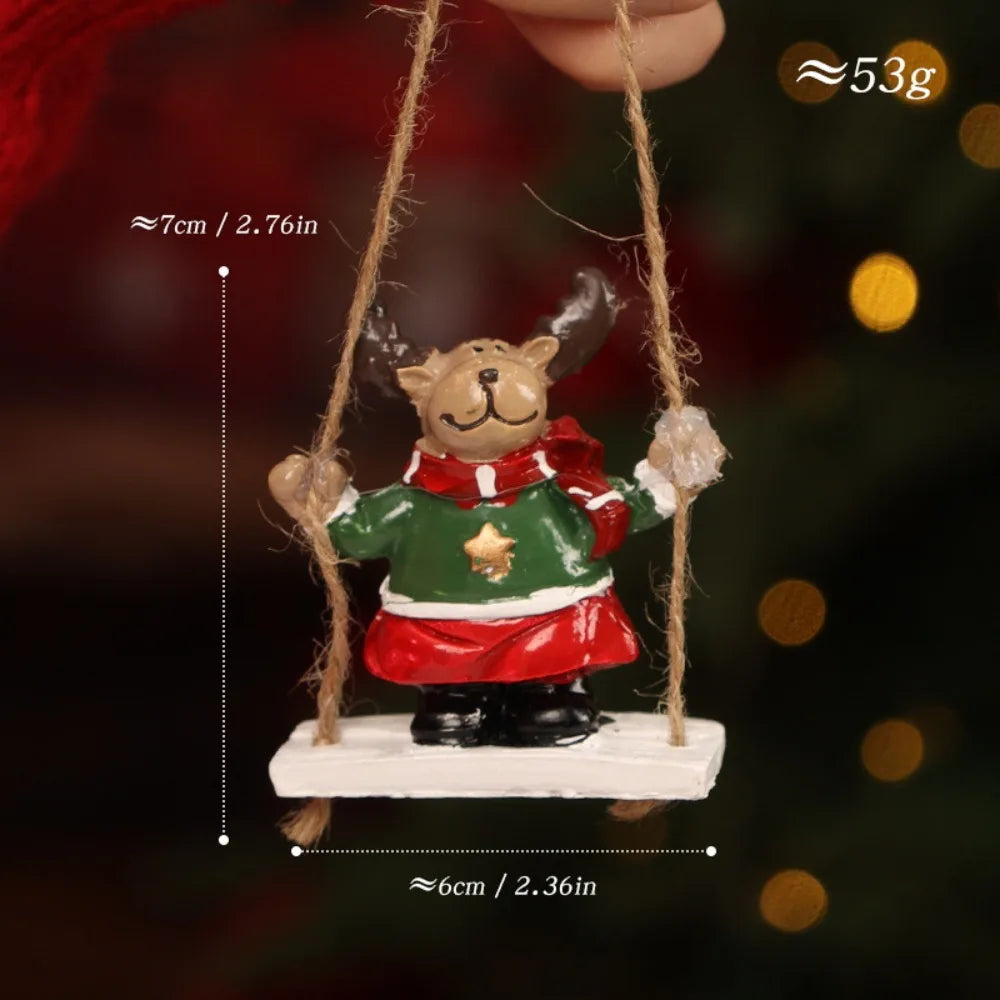 Nordic Iron Christmas Hanging Ornament | Santa & Xmas Tree Pendant