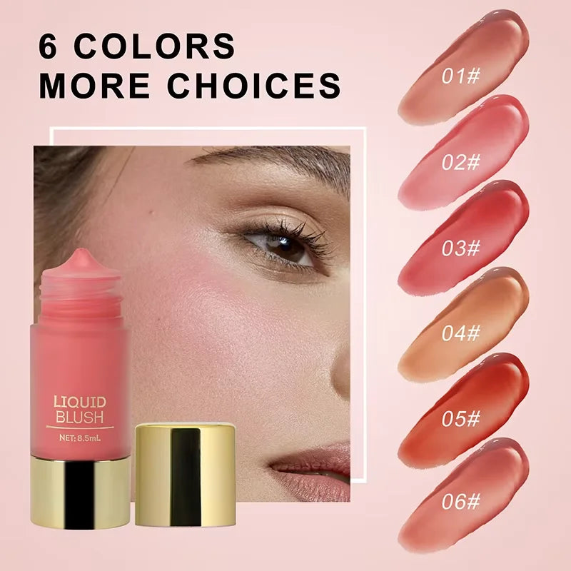 6-Color Liquid Blush Set – Matte Cheek Tint, Long-Lasting