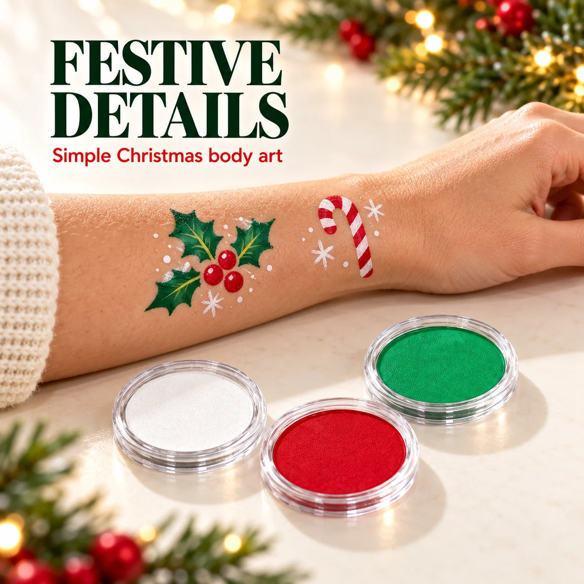 Christmas Face & Body Paint – Water-Soluble Makeup Palette