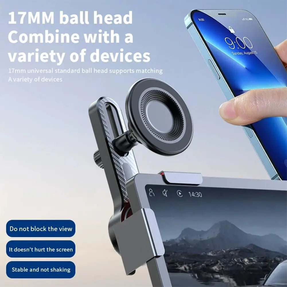 Magnetic Car Screen Phone Mount – 360° Rotation Clip-On Stand