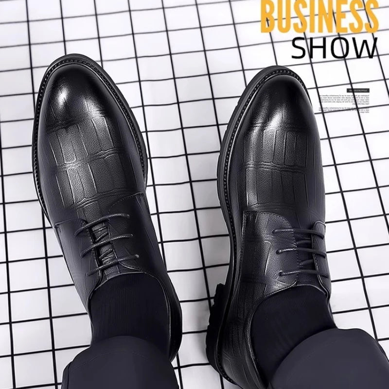 Men's Pointed Toe Oxford Dress Shoes – Lace-Up Formal