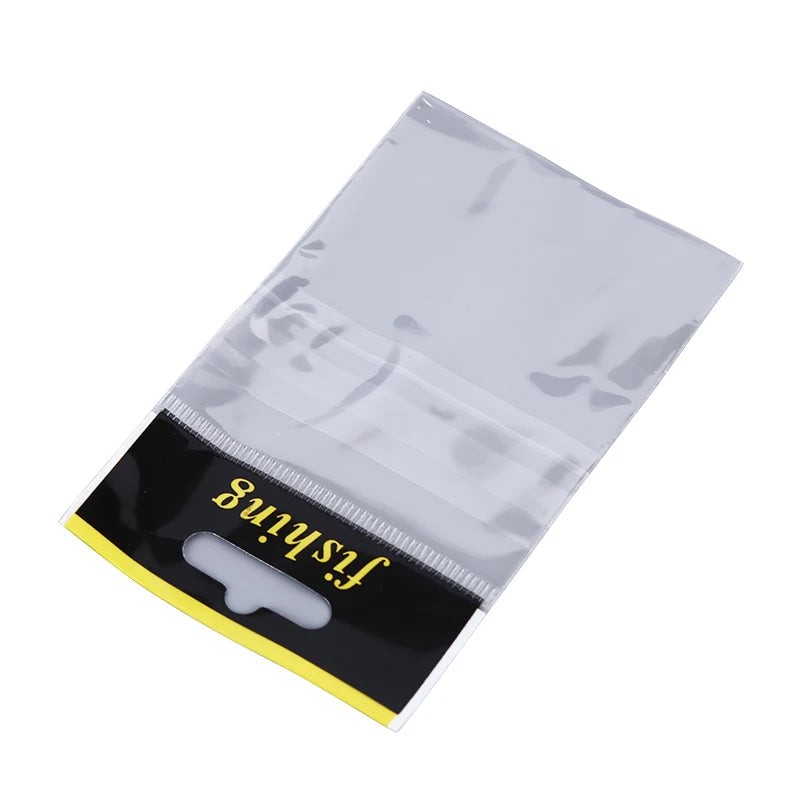 100-Pack Clear Fish Hook Bags – OPP Plastic Fishing Packaging