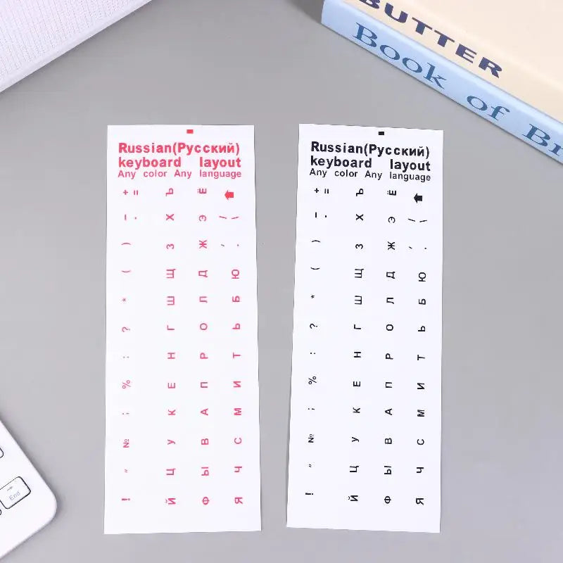 Russian Keyboard Stickers – Waterproof PVC Decals 5-Pack