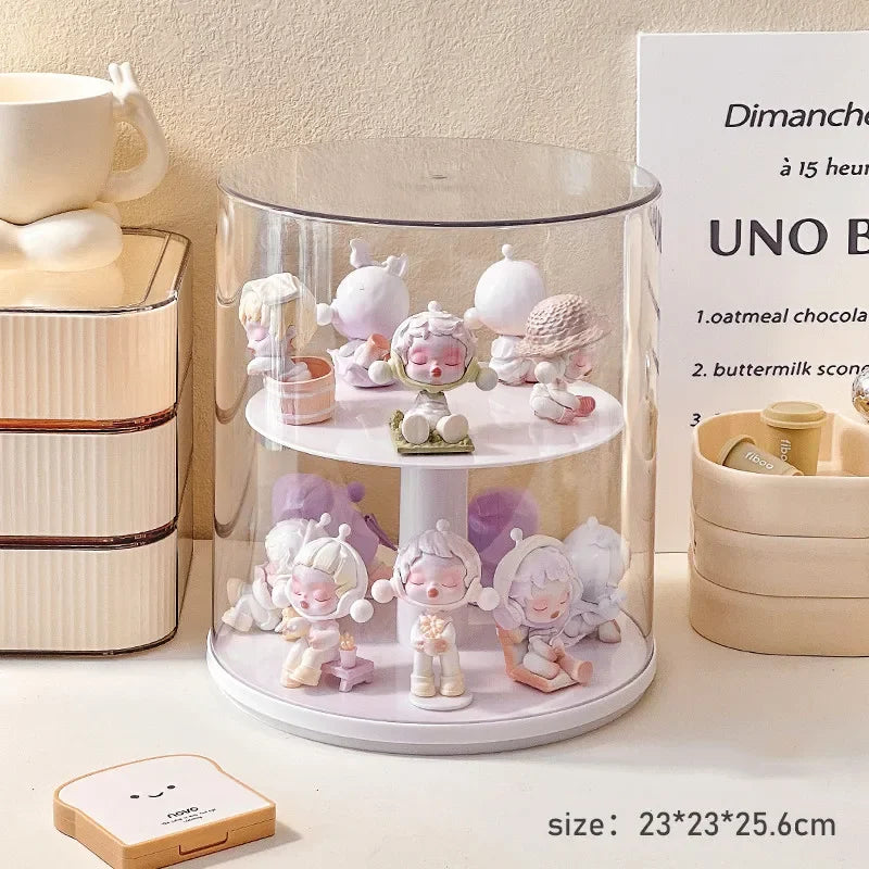 Rotating Round Display Case – Action Figures & Doll Organizer