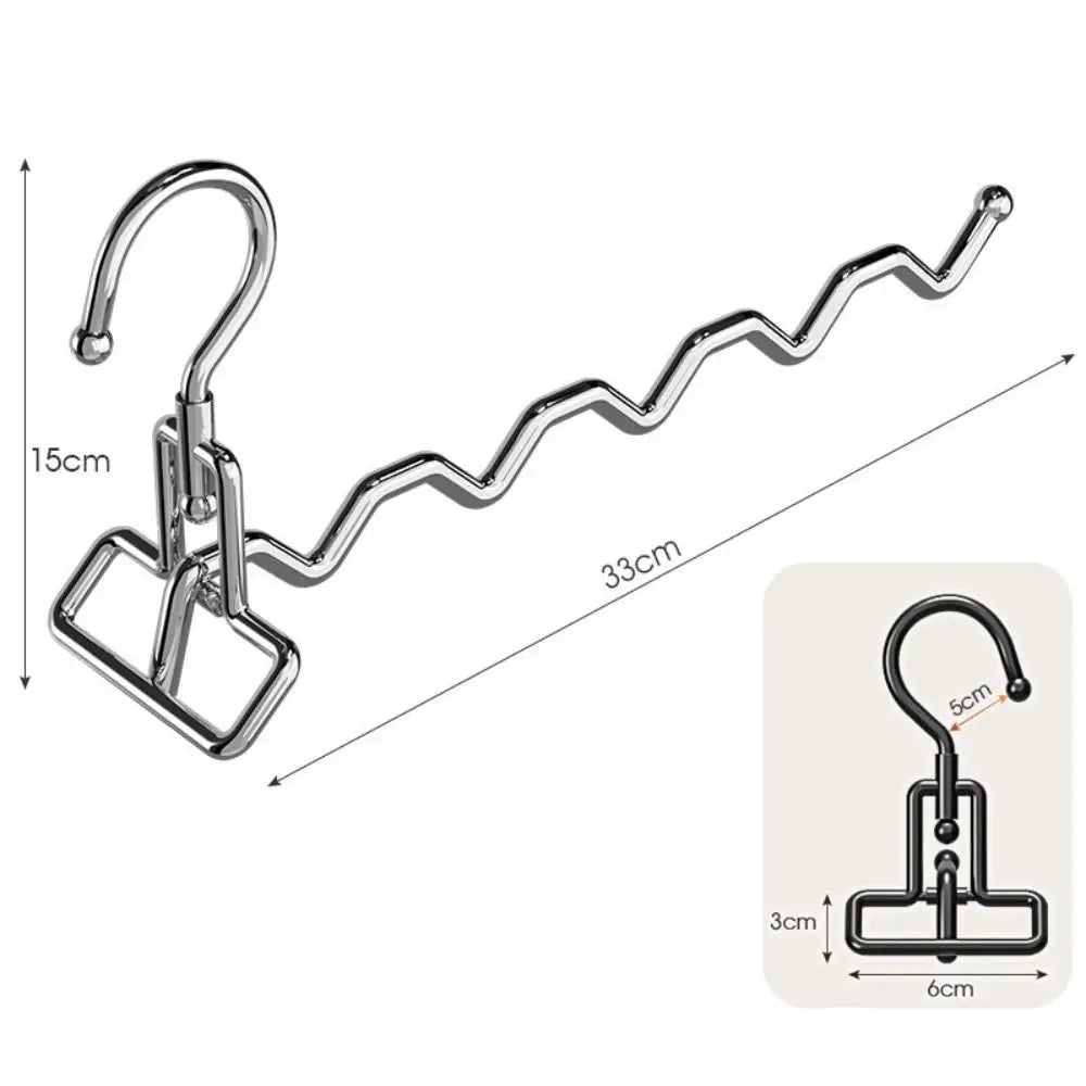 Stainless Steel Folding Clothes Hanger – Multi-Hook Indoor Rack