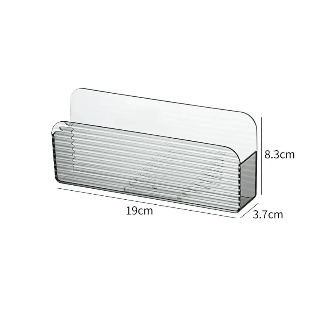 Wall-Mounted Transparent Remote Control Storage Box Organizer