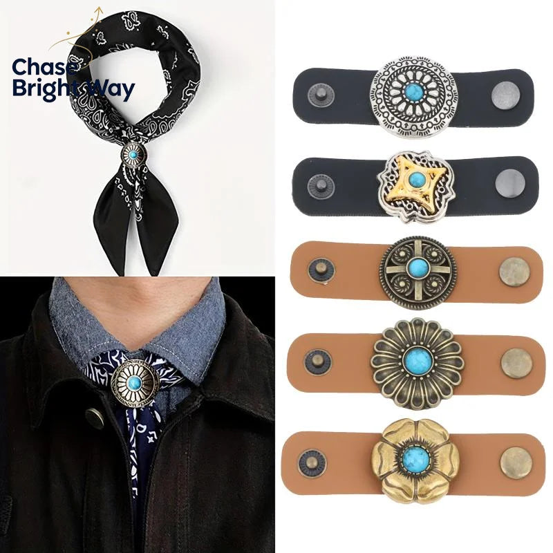 Vintage Ethnic Scarf Ring Buckle – Bohemian Silk Scarf Clip
