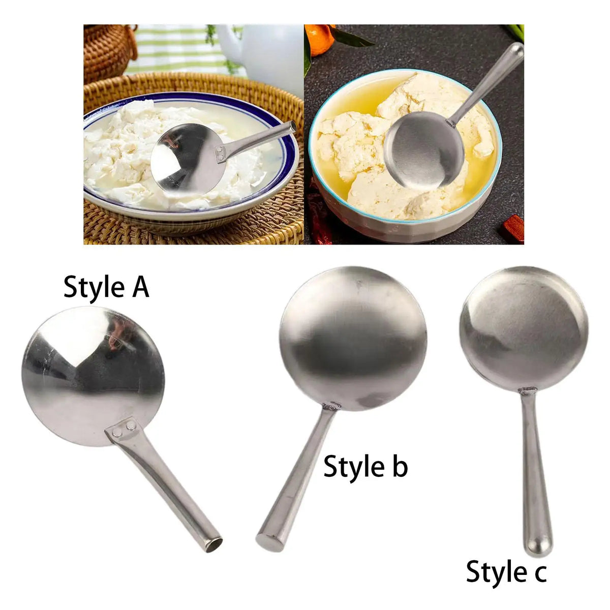Stainless Steel Serving Spoon – Tofu Scoop & Rice Paddle