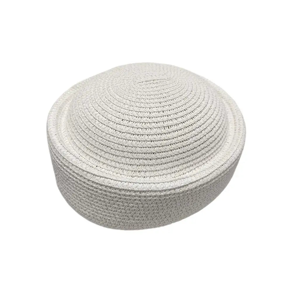 Women's Straw Pillbox Hat – Retro Japanese Painter Beret Style
