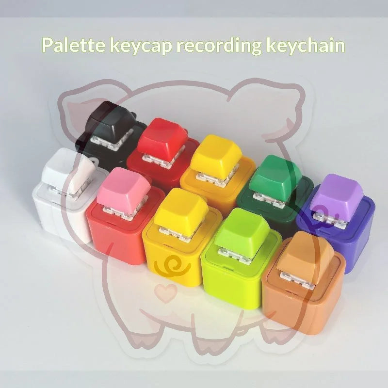 Keycap Voice Recorder Keychain – LED Fidget Clicker Toy