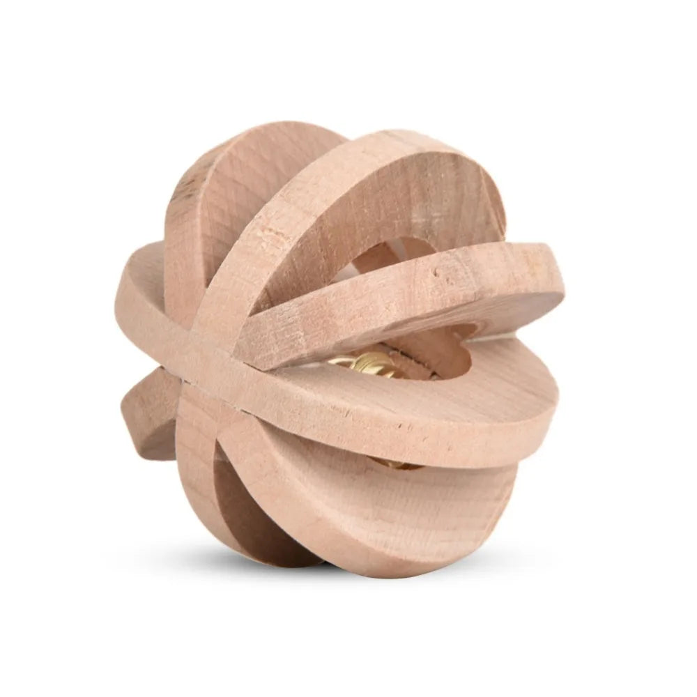 Wooden Bell Ball Chew Toy for Hamsters, Rabbits & Small Pets