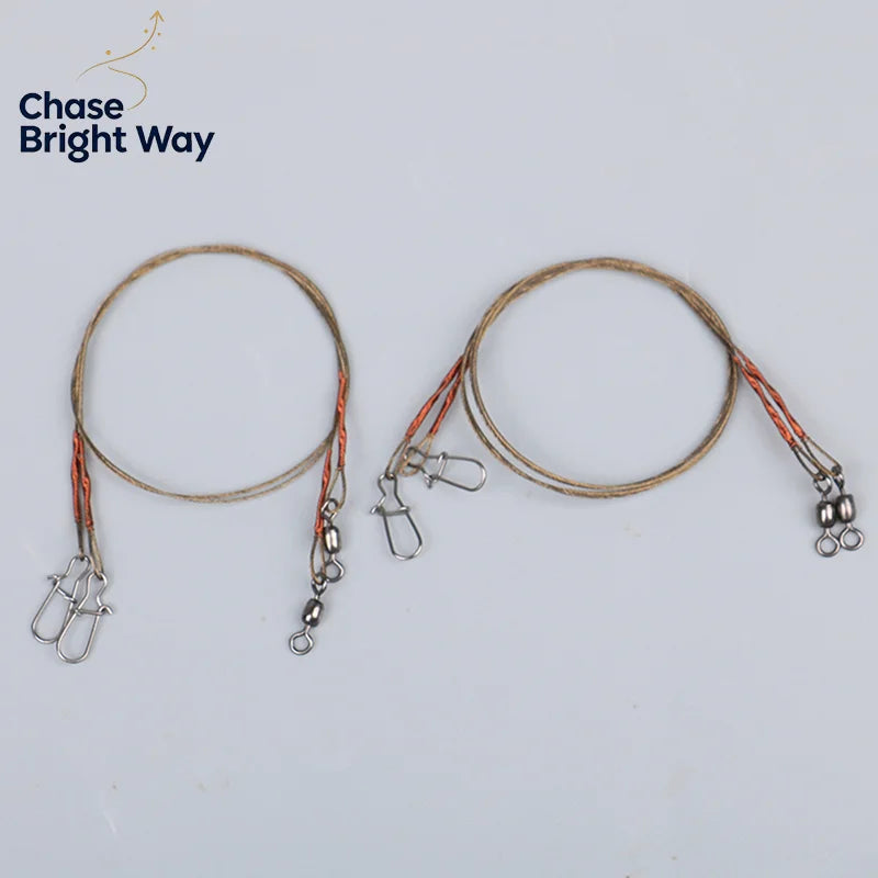 Steel & Titanium Fishing Wire Leader – Anti-Bite & Anti-Wind