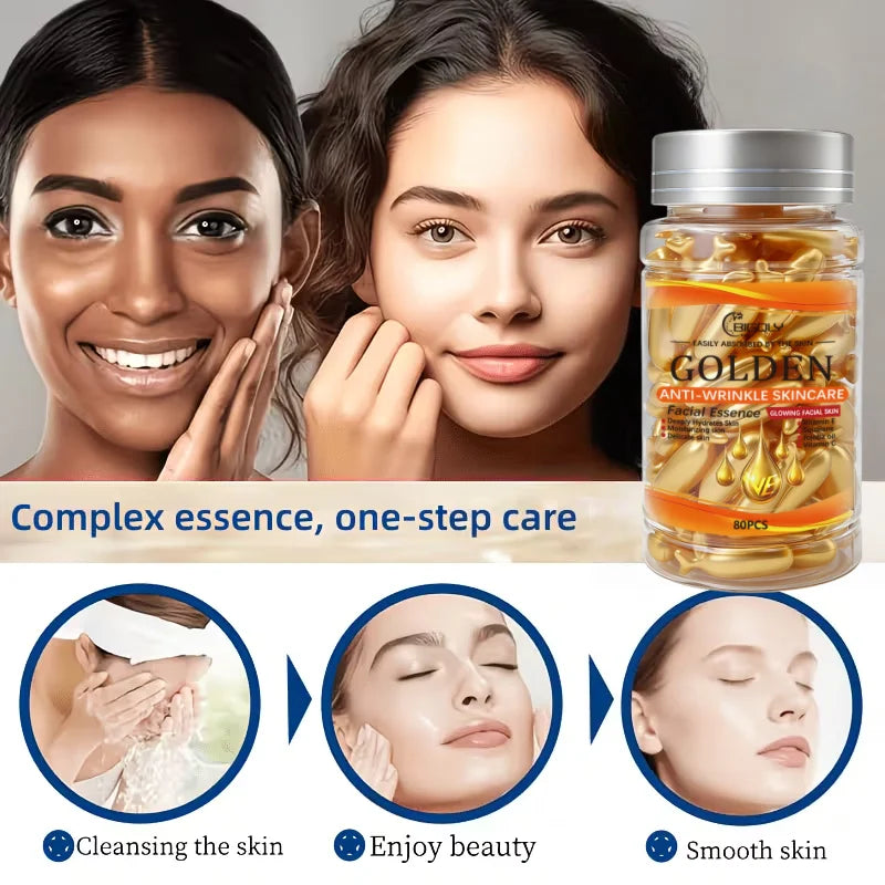 80-Capsule Facial Serum – Vitamins C, E & Squalane