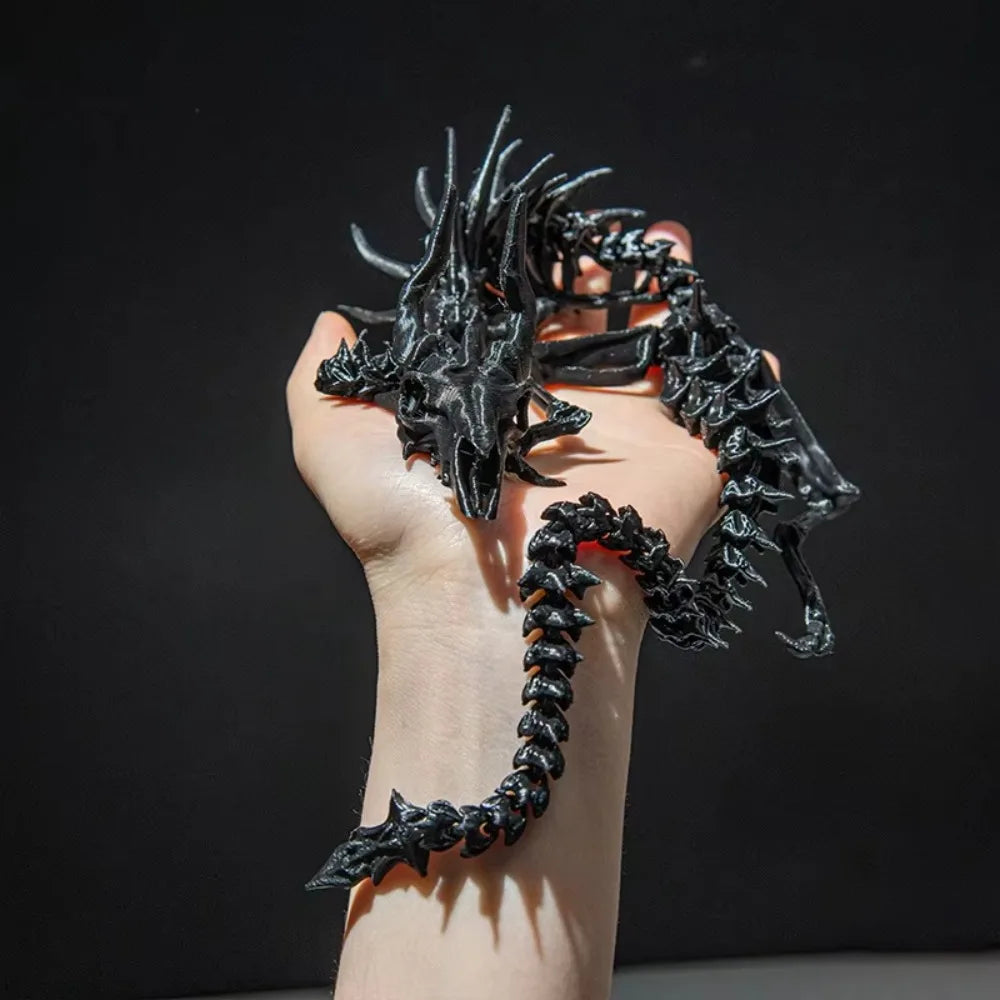 3D Printed Dragon Skeleton Figurine – Movable Collectible Model