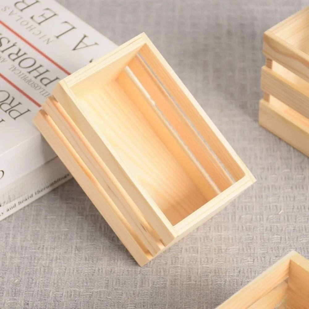 Wooden Dollhouse Crate – 1:12 Miniature DIY Storage Basket