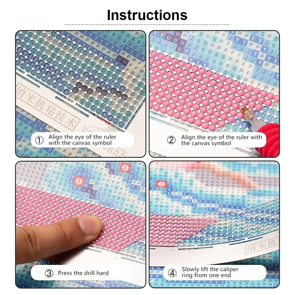 Stainless Steel Diamond Painting Cross Ruler | DIY Craft Tool