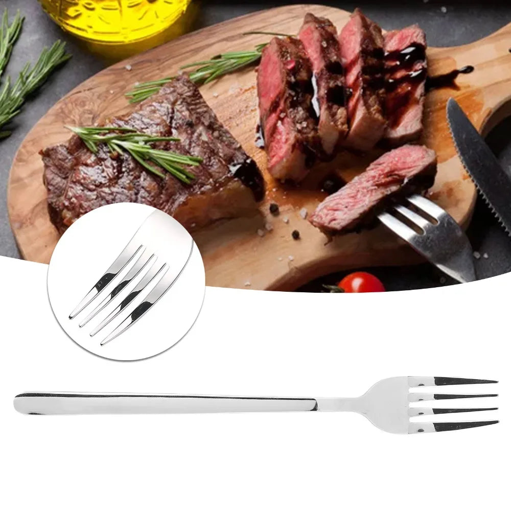 5-Pack Stainless Steel Dinner Forks – Polished Silver Flatware