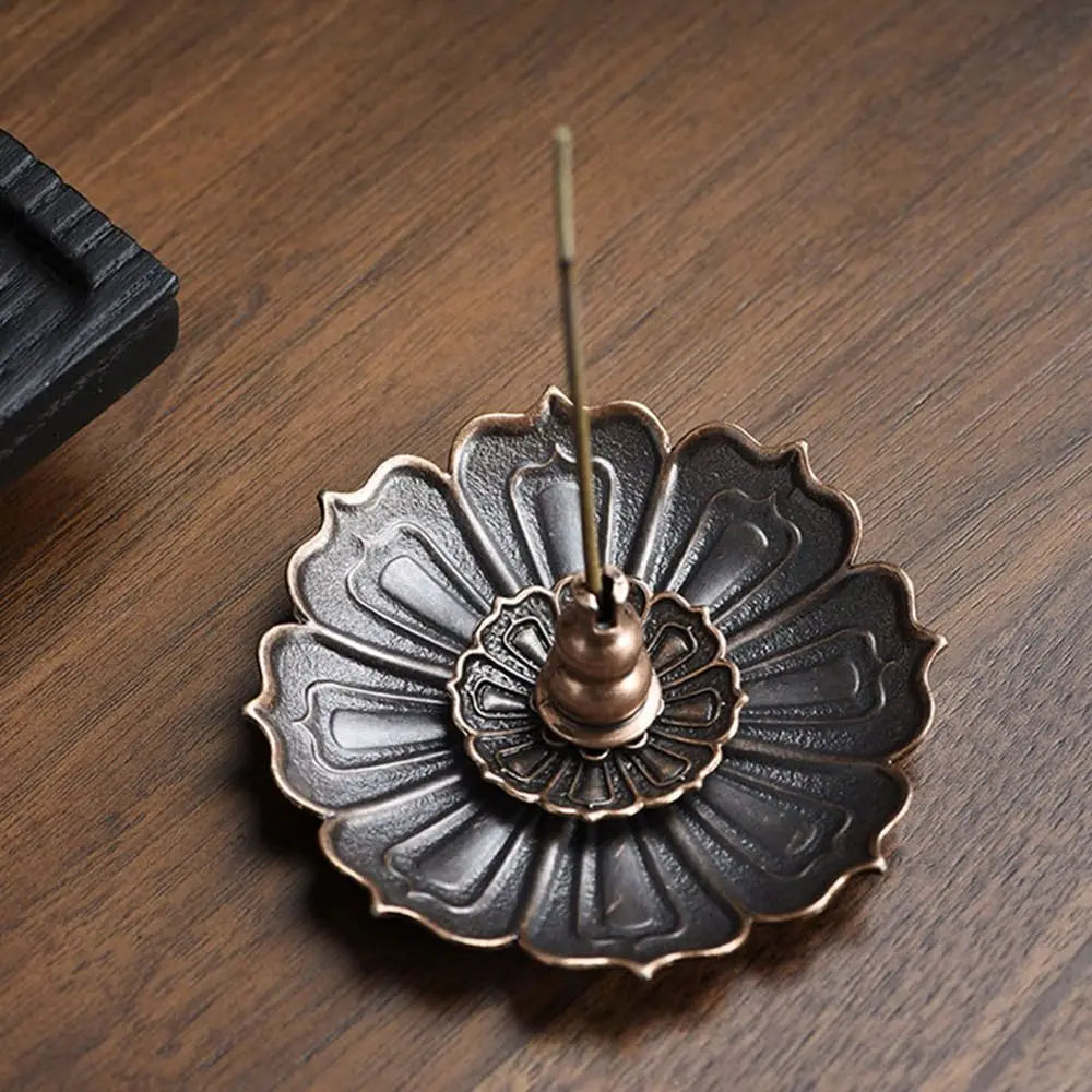 Lotus Incense Holder – Alloy Multi-Hole Incense Stick Base