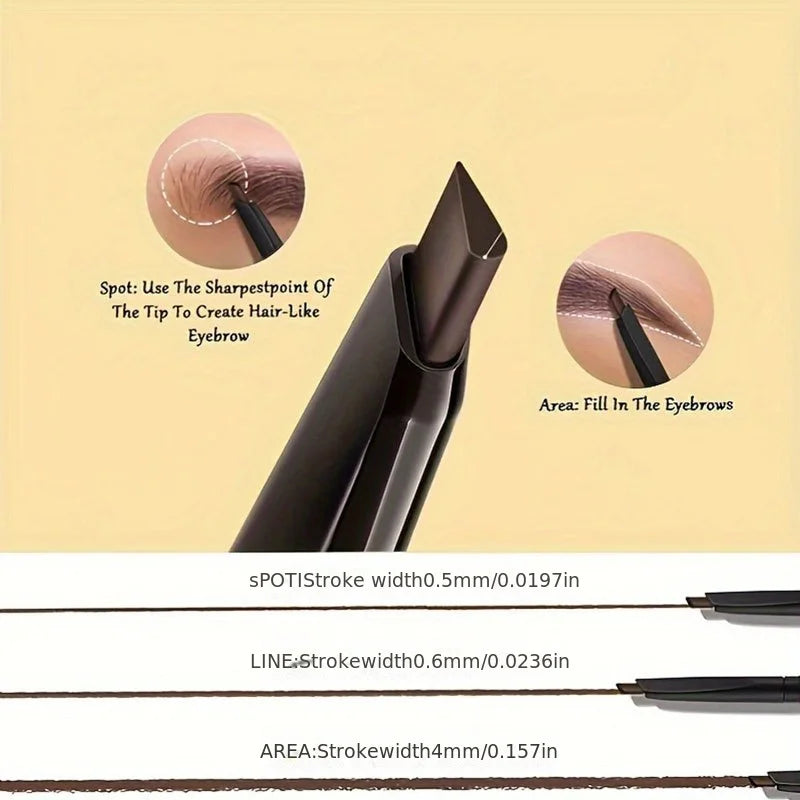 Waterproof Double-Ended Eyebrow Pencil – Ultra-Fine Tip & Spoolie