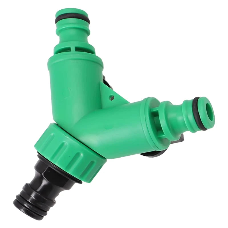 Y-Shaped 2-Way Garden Hose Connector Diverter Valve & Switch