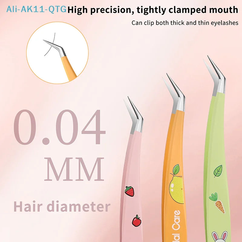 Stainless Steel Lash & Craft Tweezers – Straight & Angled Tips