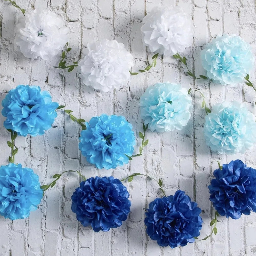 Tissue Paper Pom Pom Garland 2.5m – Hanging Party Décor