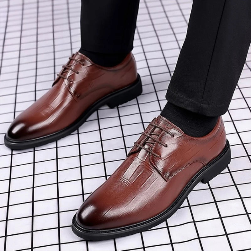 Men's Pointed Toe Oxford Dress Shoes – Lace-Up Formal