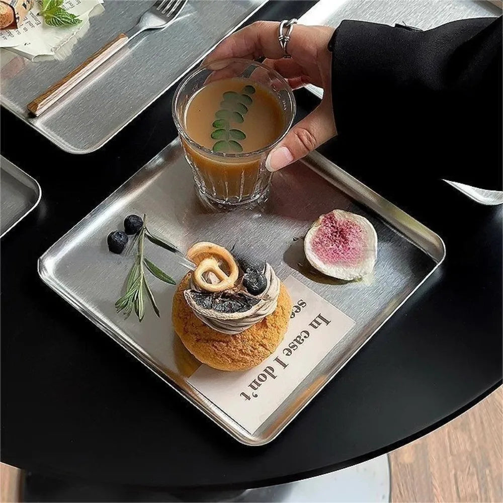 Nordic Stainless Steel Kitchen Storage Tray | Rectangular Plate