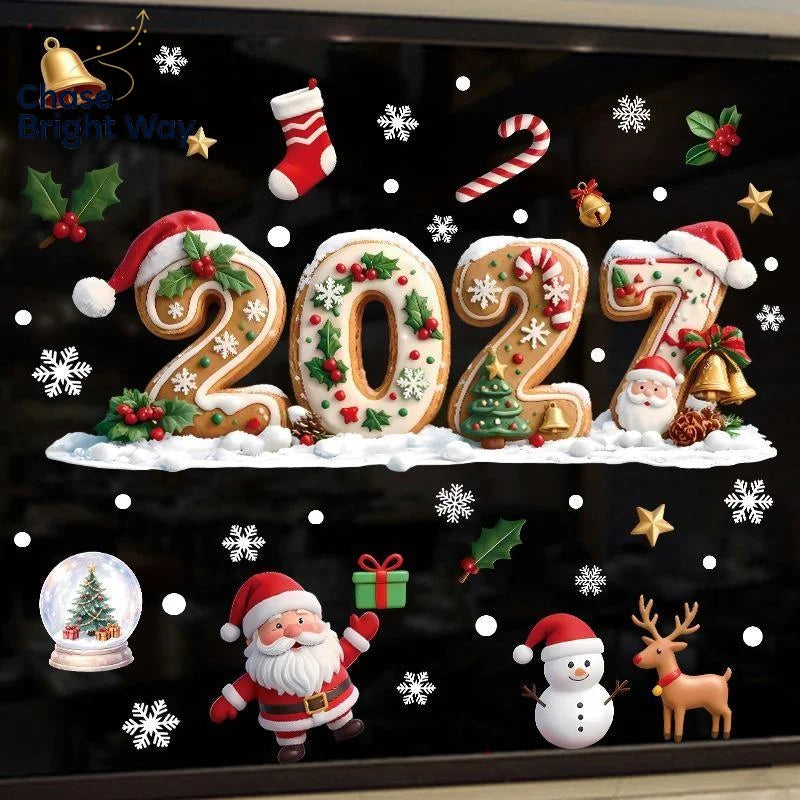 Christmas Window Clings – Santa, Snowman & Snowflake Stickers