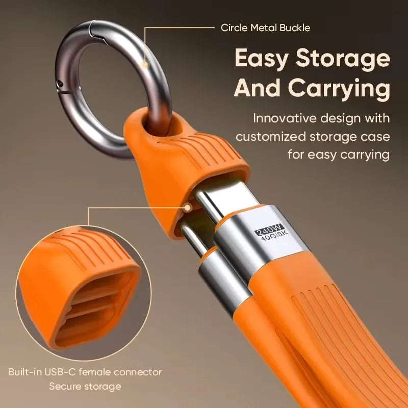 USB4 240W Keychain Cable – 40Gbps USB-C Fast Charging