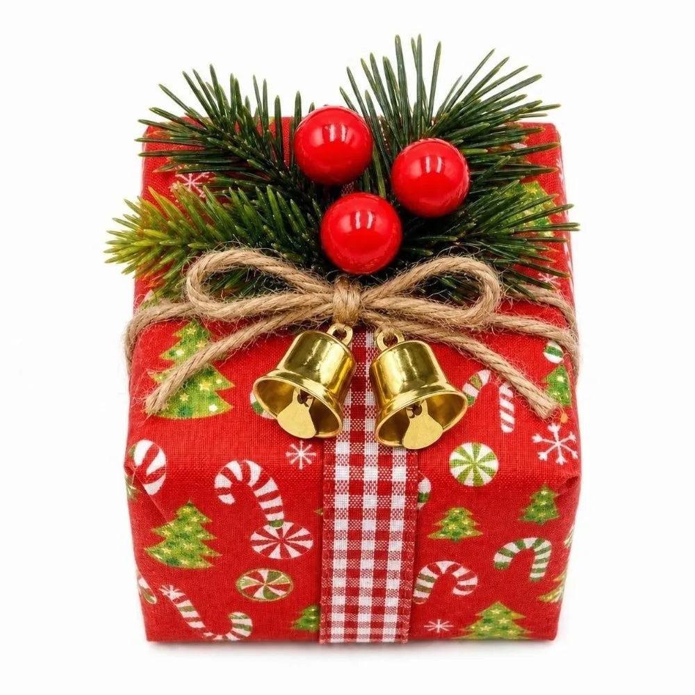Mini Plaid Christmas Gift Box Ornament – Pine Berry Hanging