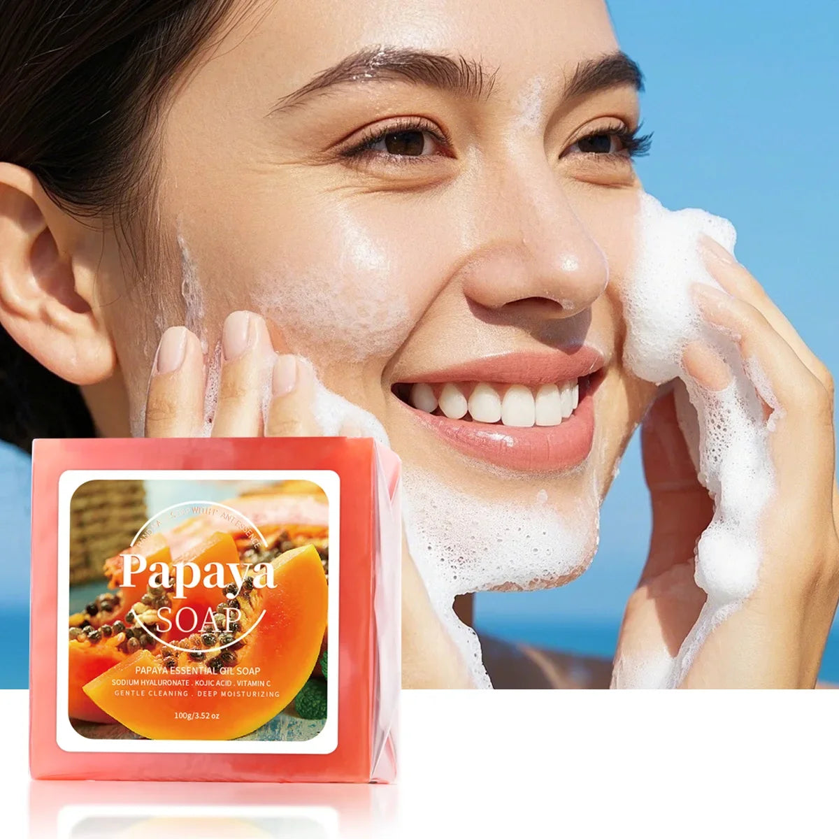 Papaya Extract Handmade Soap – Coconut & Goat Milk 100g