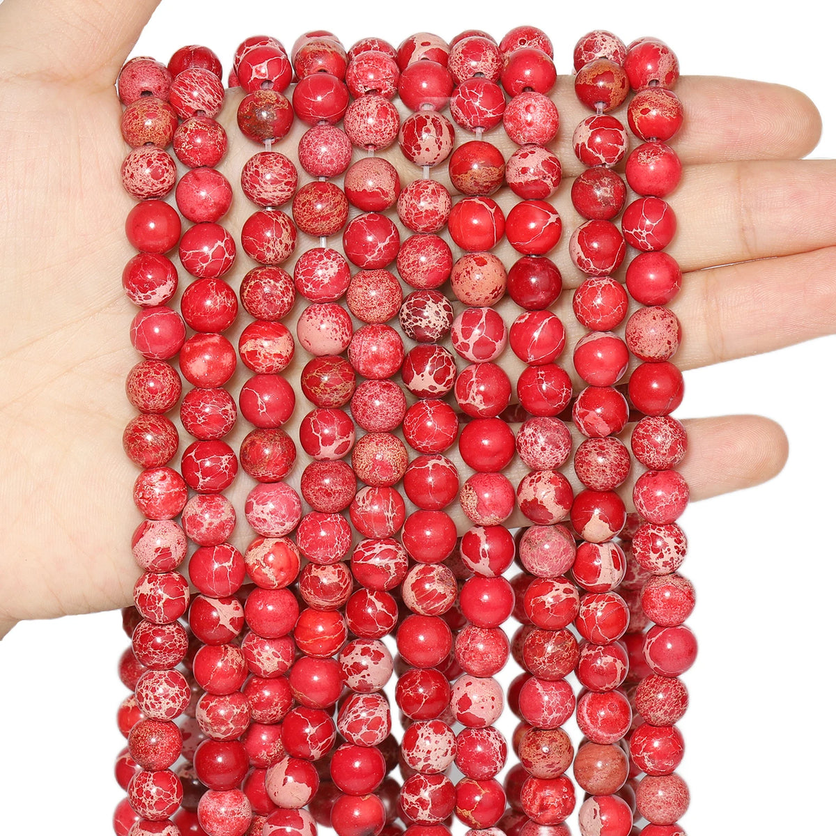 Sea Sediment Jasper Beads 8mm – Natural Stone DIY Jewelry