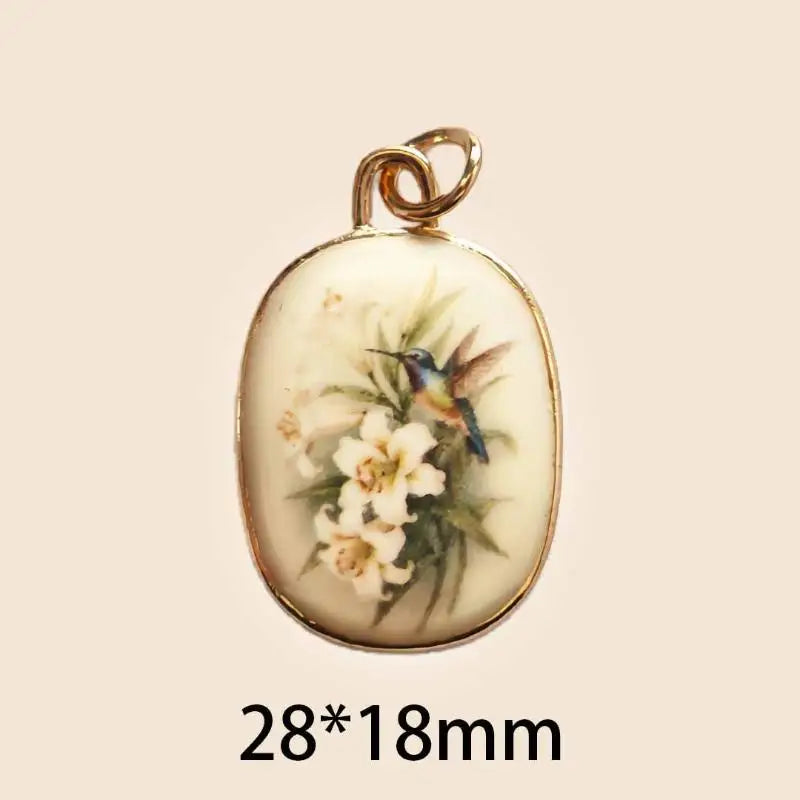 Vintage Oval Enamel Copper Pendants – DIY Jewelry Charms