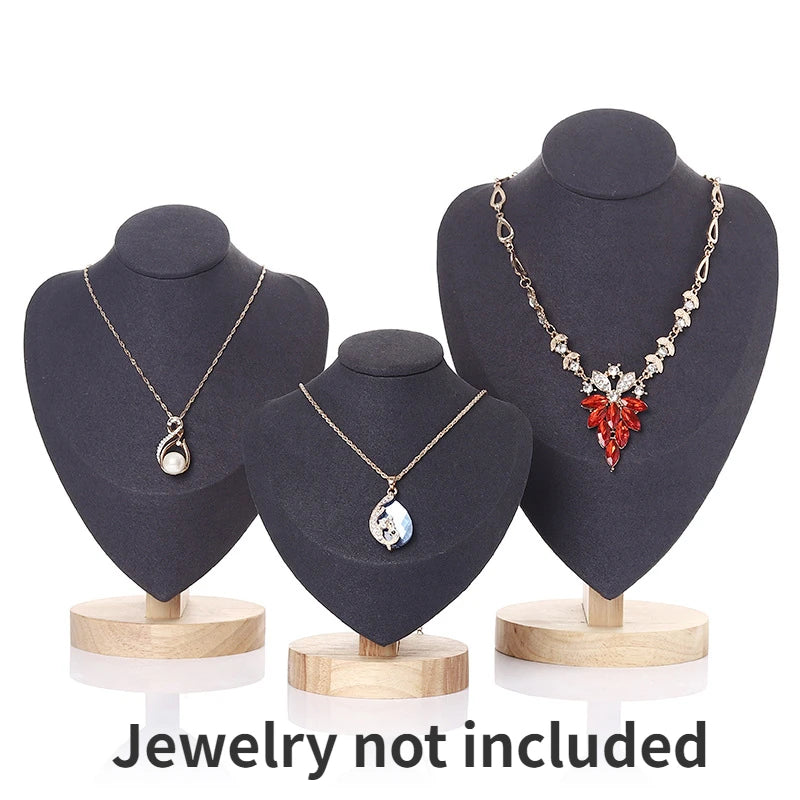 Velvet Bust Necklace Display Stand – Heart-Shaped Jewelry Organizer