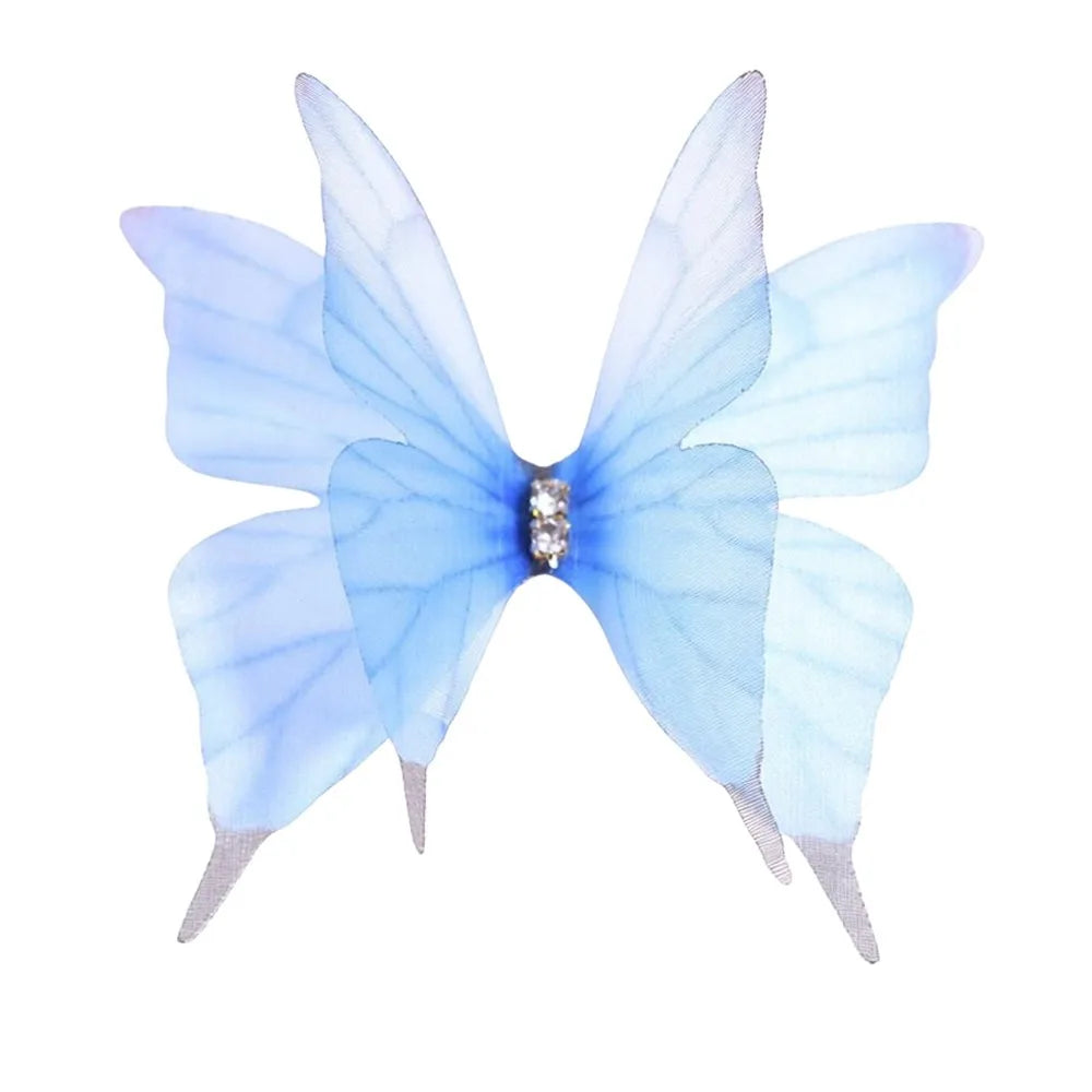 50-Pack 3D Organza Butterfly Appliques – Colorful Mesh Patches