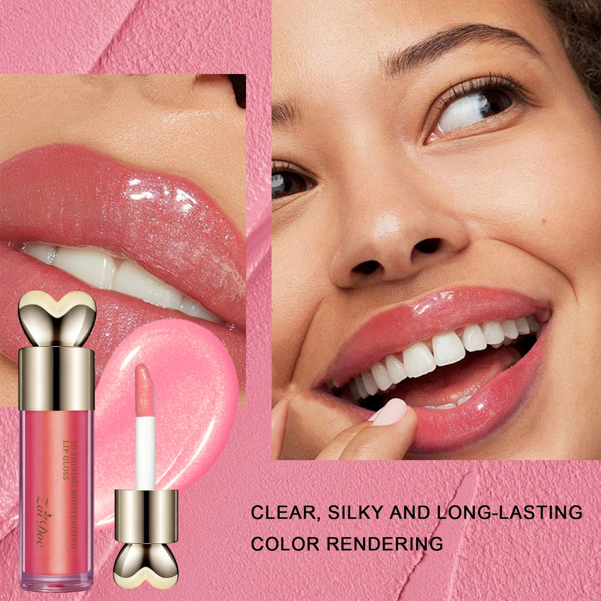 ZaiDoc 3D Shimmer Lip Gloss Set – 6 Colors Hydrating Lip Oil