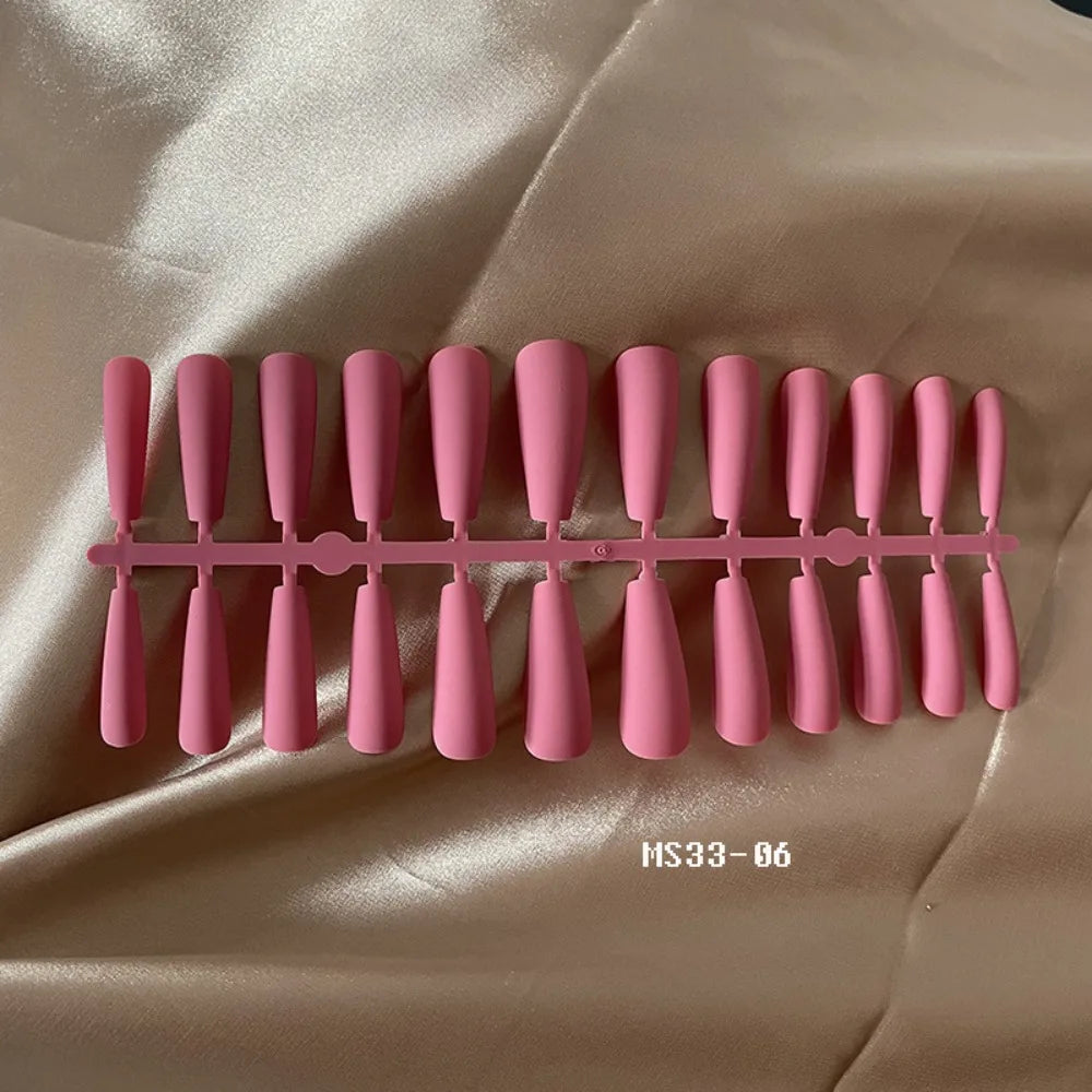 Matte Ballerina False Nails – 24pc French DIY Nail Tips