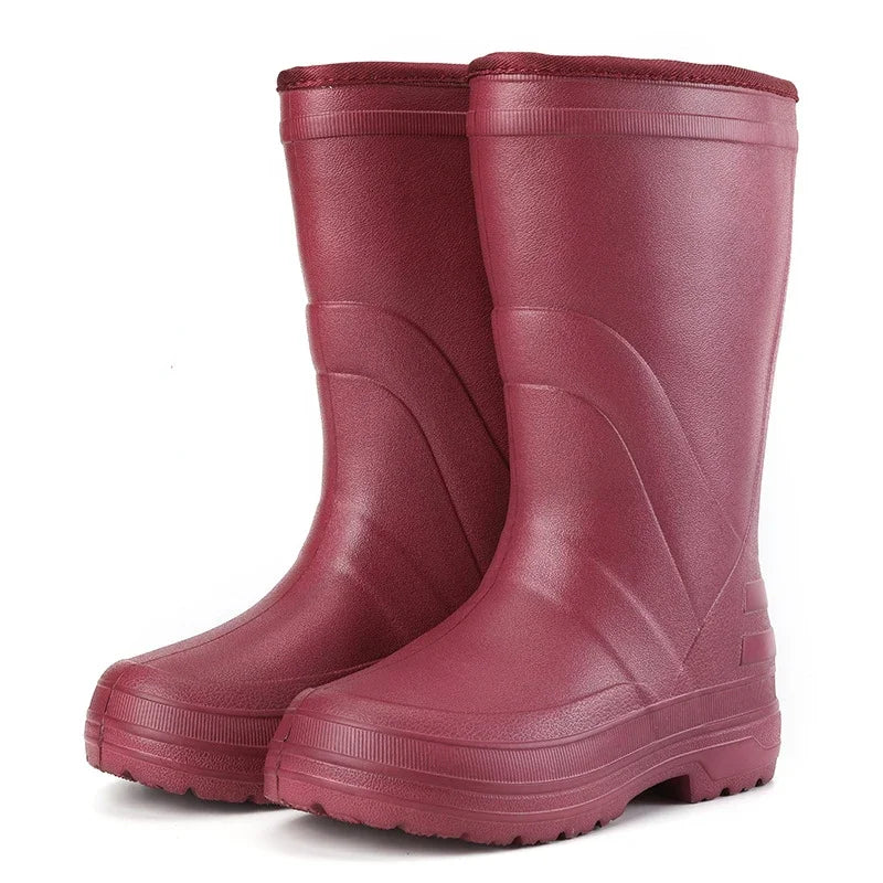 Women's Waterproof EVA Rain Boots – Anti-Slip Mid-Calf Snow Boot
