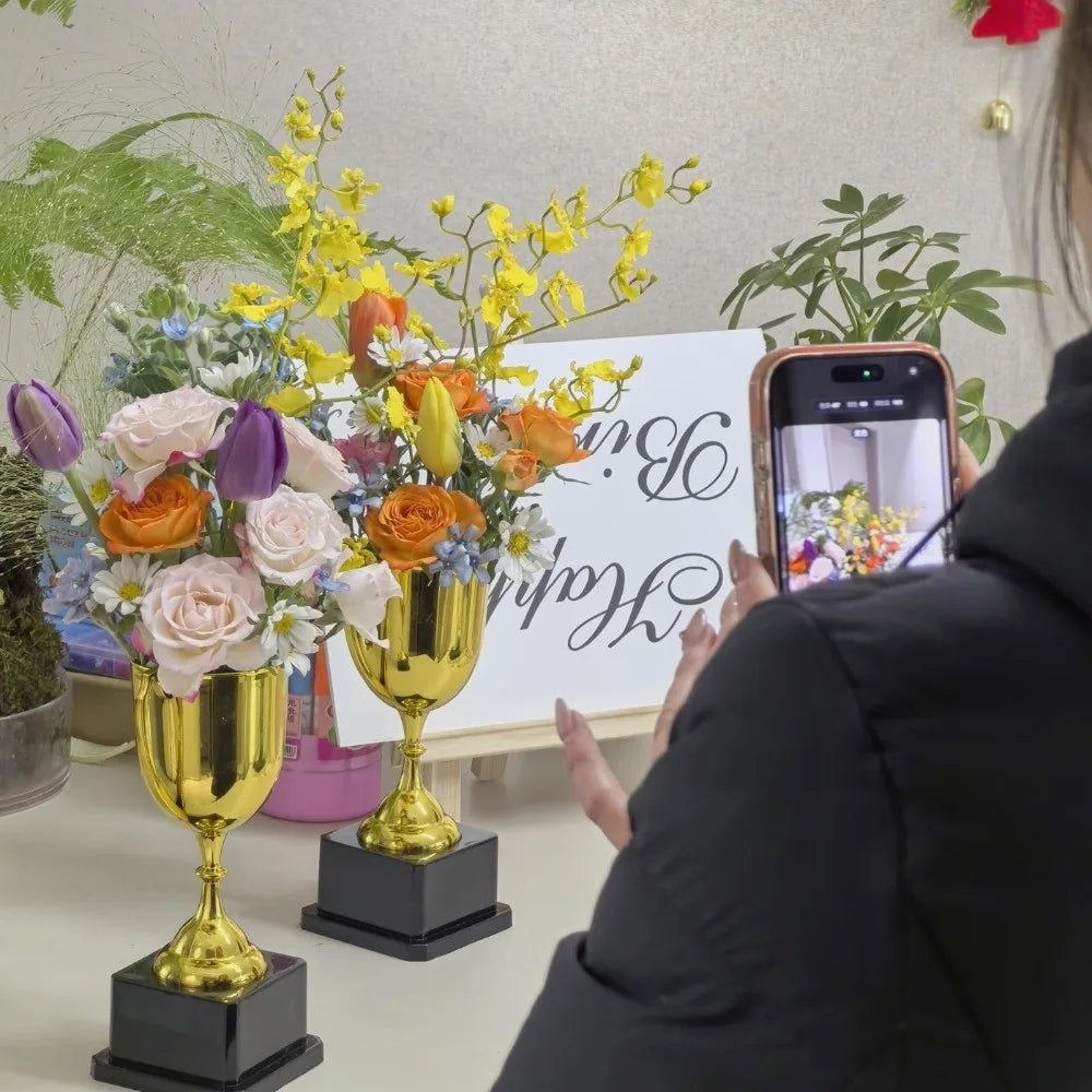 Trophy Shape Flower Vase – Decorative Floral Container