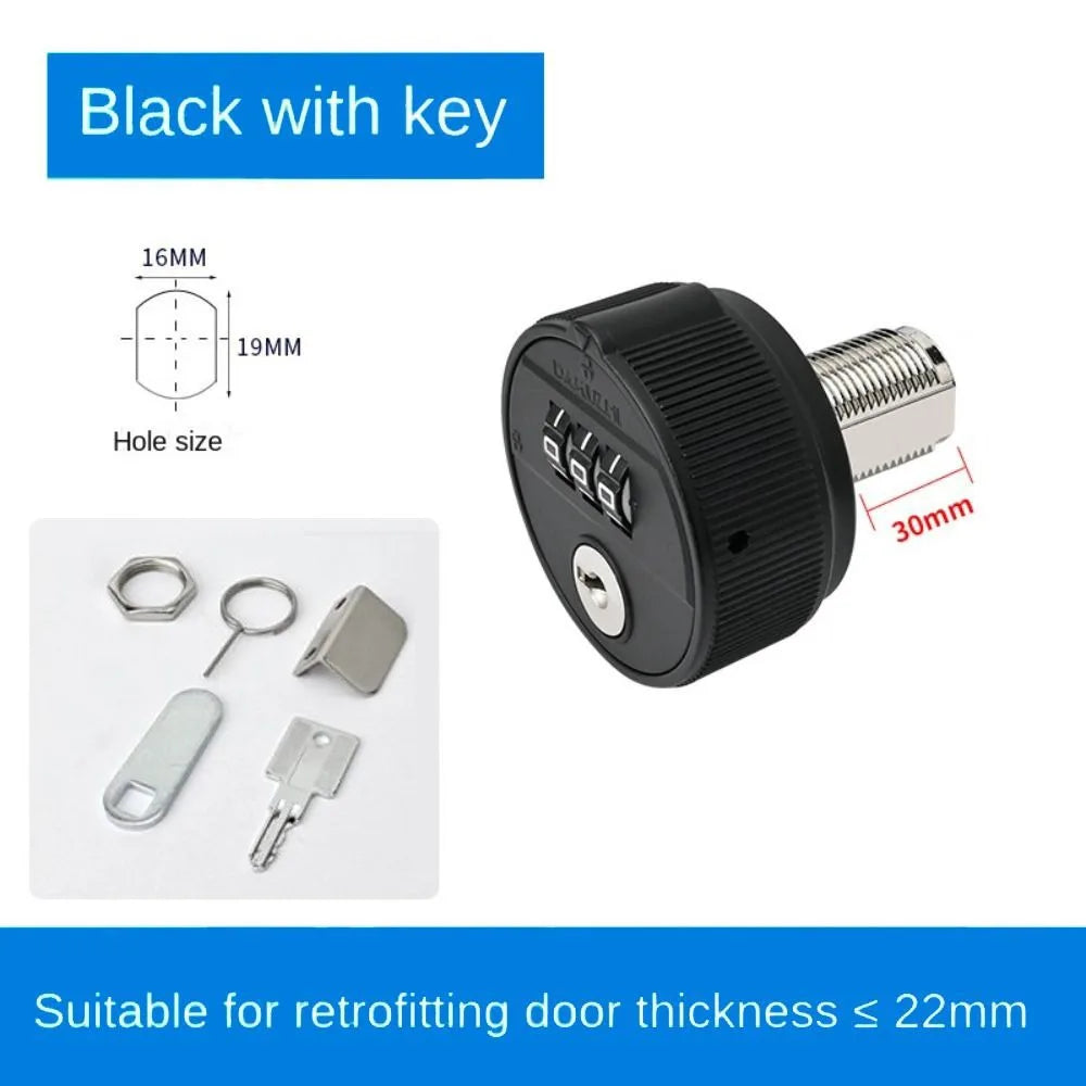Zinc Alloy 3-Digit Combination Lock – Cabinet & Mailbox
