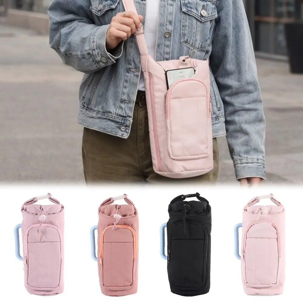 Water Bottle Holder Bag with Strap – Large Crossbody Carrier