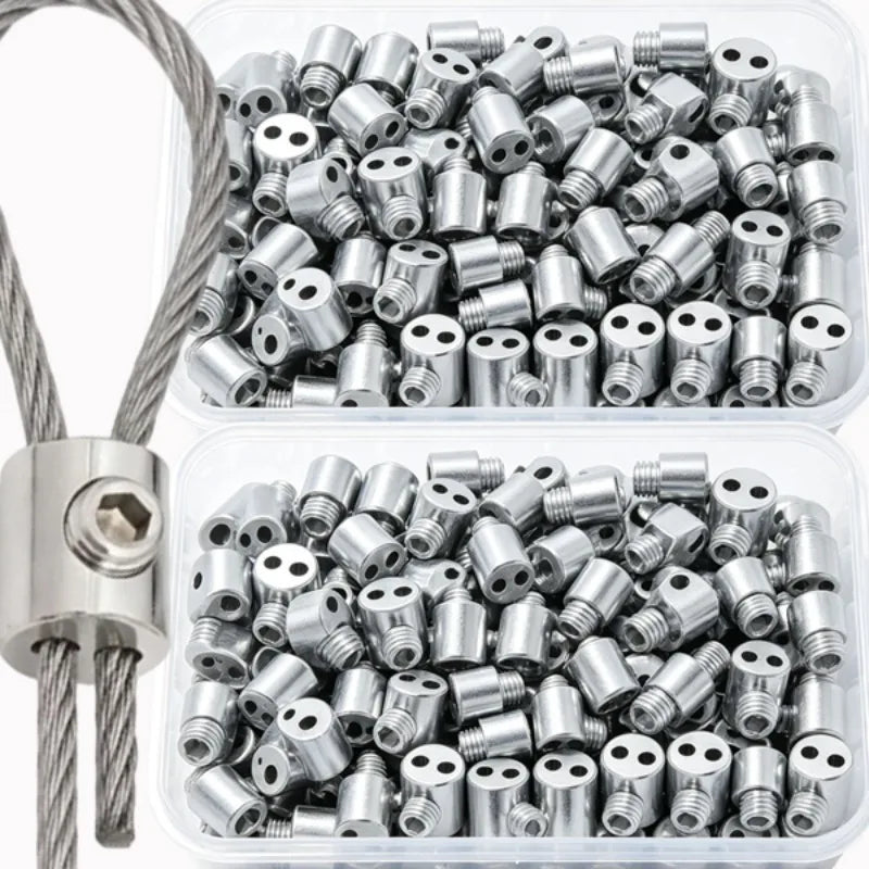 Alloy Wire Rope Clips – Adjustable Dual-Hole Cable Clamps 2-Pack