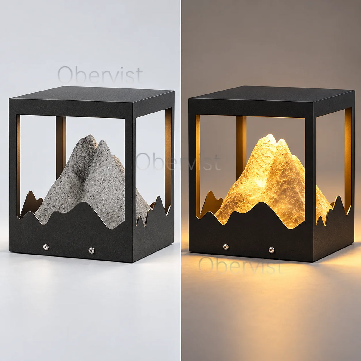 Obervist LED Outdoor Pillar Light – Mountain Design Post Lamp