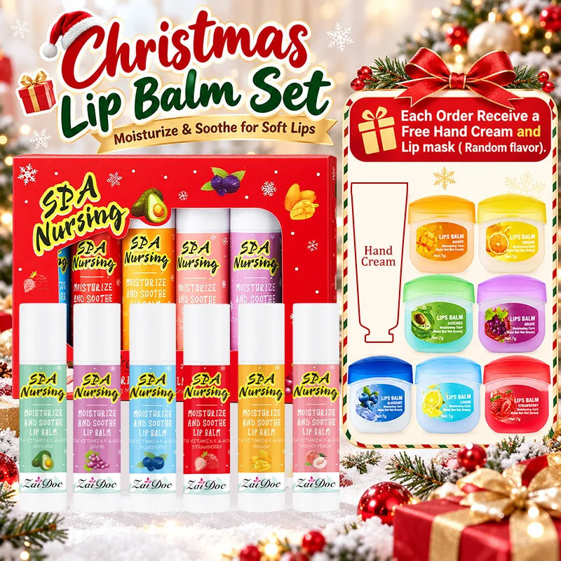ZaiDoc Christmas Fruity Lip Balm Gift Set – Lip Mask & Hand Cream